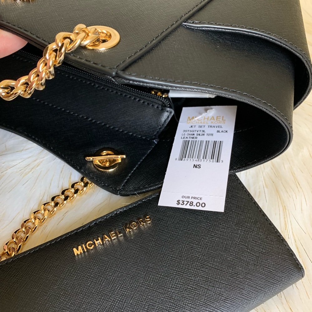 Michael Kors JETSET CHAIN SHOULDER BAG W/WALLET - Picture 7 of 8